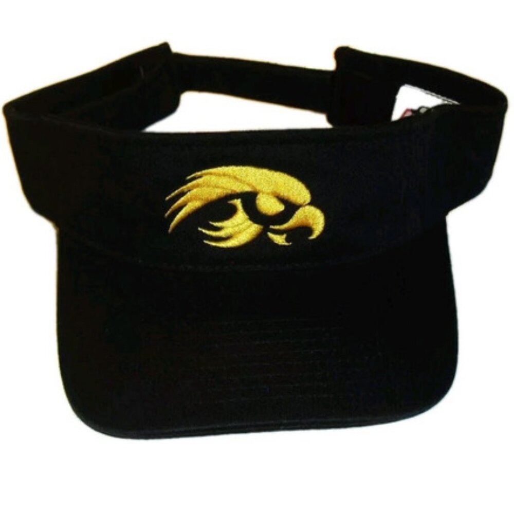 Iowa Hawkeyes University Mens Adult Black Visor hat Cap New Ncaa